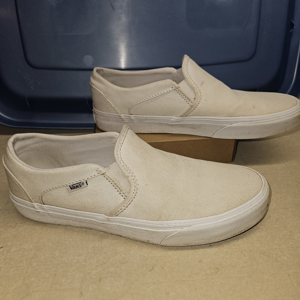 Women's Vans Slip Ons, Sz 10, White